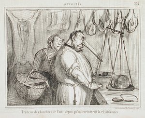 パリの肉屋の悲しみ 作： Honoré Daumier